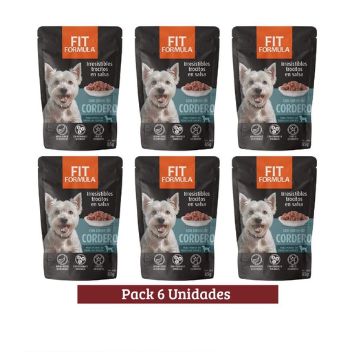 Pack Fit Formula Pouch Cordero Perro x 6u 85g