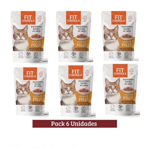 Pack Fit Formula Pouch Pollo Gato x 6u 85g