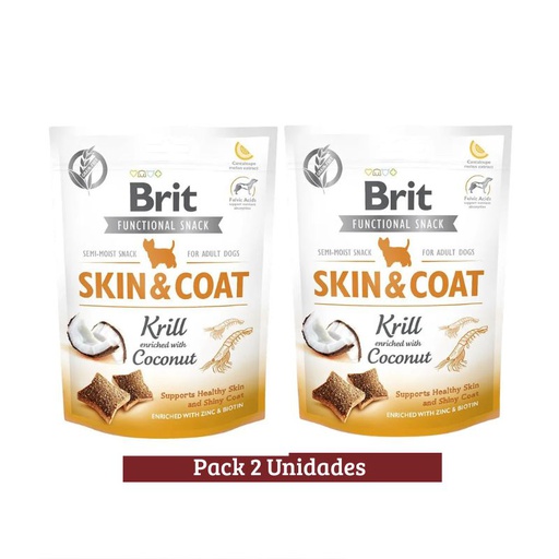 Pack Brit Care Dog Funcional Snack Skin Coat x 2u 150g