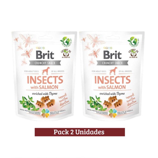 Pack Brit Care Dog Crunchy Insects With Salmon x 2u 200g