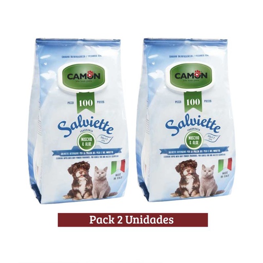 Pack Camon Toallitas Perfumadas Fragancia Aloe Vera x 2u 100unid