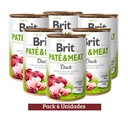 Pack Brit Pate & Meat Duck Dog x 6u 400g