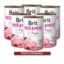 Pack Brit Pate Lata Dog Puppy Meat Chicken y Turkey x 6u 400g