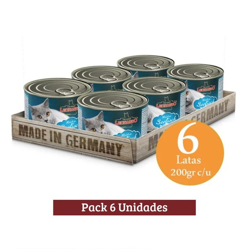 Pack Leonardo Lata Adulto Cat Seleccion Pescado X 6u 200g