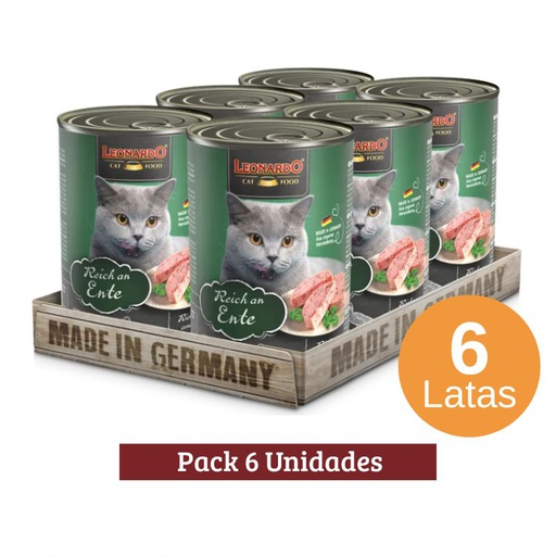 Pack Leonardo Ente Adult Cat Duck X 6u 400g