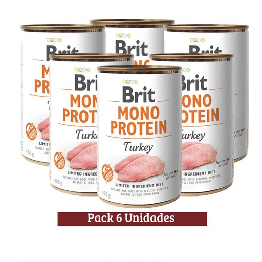 Pack Brit Care Mono Protein Turkey X 6u 400g