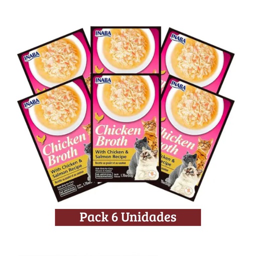 Pack Churu Broth Pollo y Salmon Cat x 6u 50g