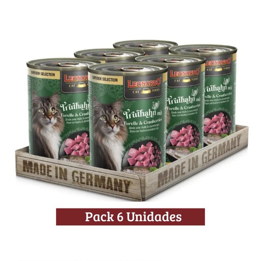 Pack Leonardo Lata Pavo Trucha y Arandanos x 6u 400g