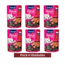 Pack Vitakraft Poesie Delice Alimento Humedo de Ternera Gato x 6u 85g
