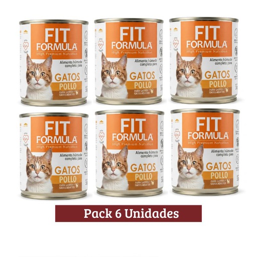 Pack Fit Formula Lata Gato Pollo x 6u 290g