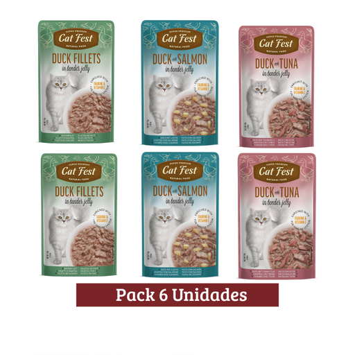 Pack Cat Fest Gato Variedad Pato x 6u 70g