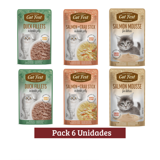 Pack Cat Fest Gato Variedades Pato x 6u 70g