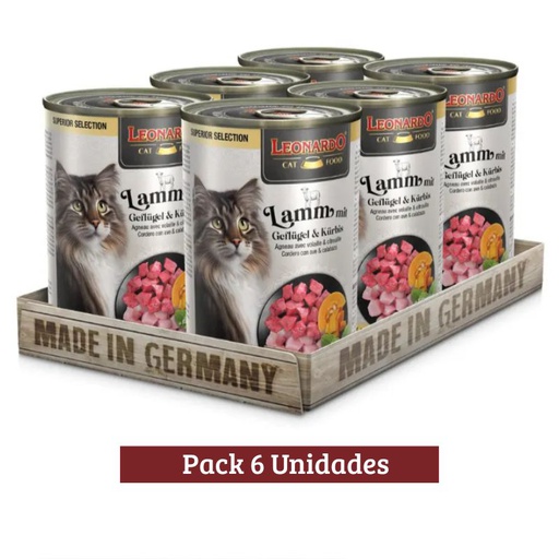 Pack Leonardo Lata Cordero con Ave y Calabaza x 6u 400g