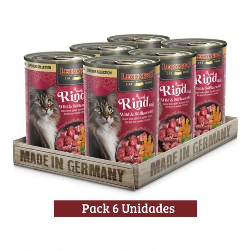 Pack Leonardo Lata Ternera Venado y Camote x 6u  400g