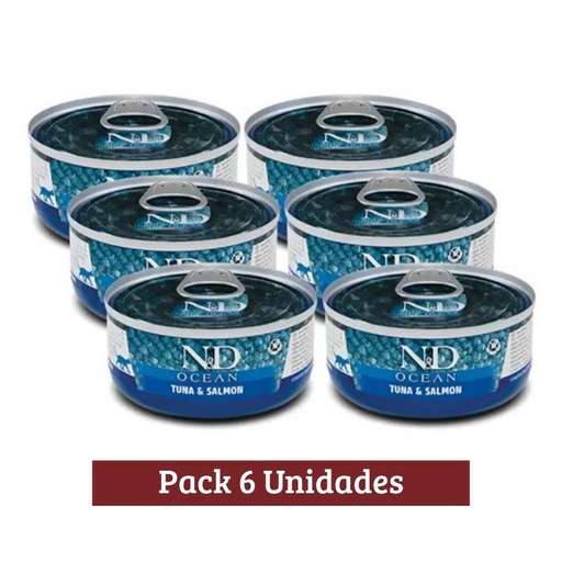 Pack N&amp;D Ocean Lata Atun y Salmon x 6u 70g