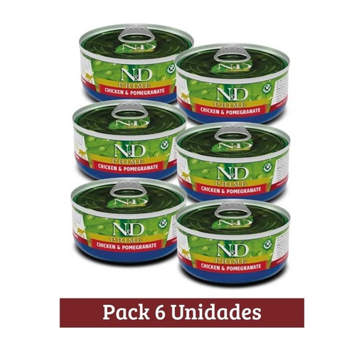 Pack N&amp;D Prime Lata Pollo y Granada x 6u 70g