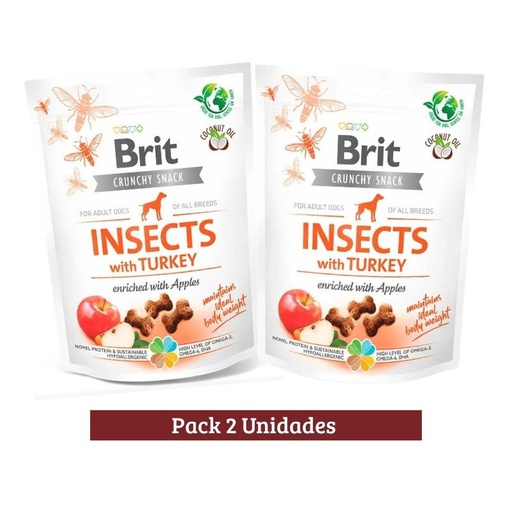 Pack Brit Care Dog Crunchy Insects With Pavo x 2u 200g