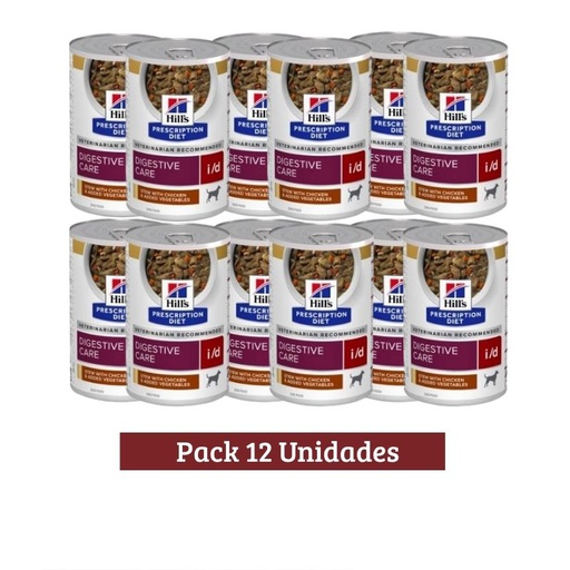 Pack Hills I/D Estofado Pollo Vegetales Dog Enlatado X 12u 354g