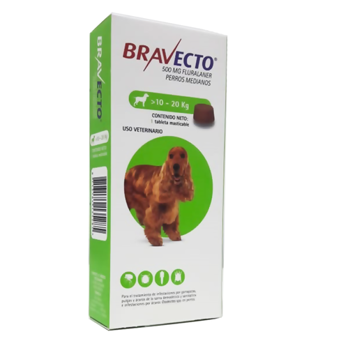 Antiparasitario Bravecto de 10 a 20kg Para Perros 1comp