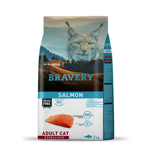 Bravery Adulto Cat Sterilized Salmon 2kg