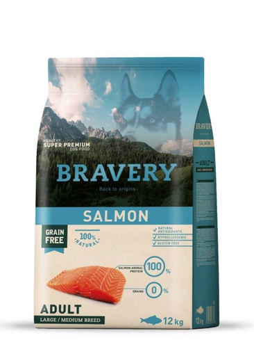 Bravery Adulto Dog Large / Medium Breeds Salmon 12kg