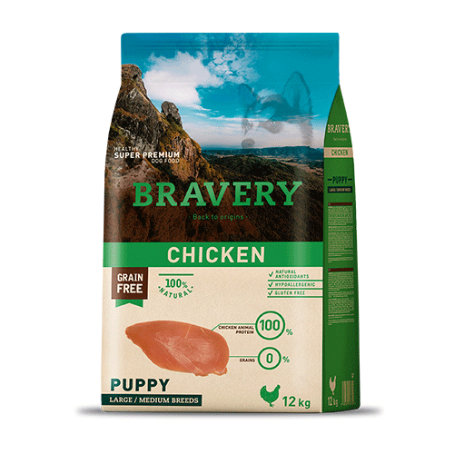 Bravery Puppy Large / Medium Breeds Chicken 12kg