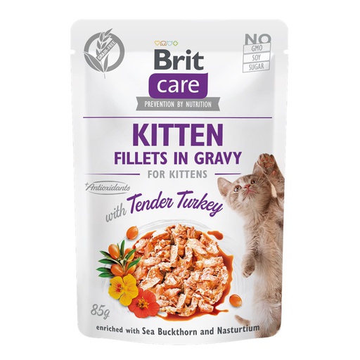 Brit Care Pouch Kitten Filete En Salsa Con Pavo Tierno Para Gatitos 85g