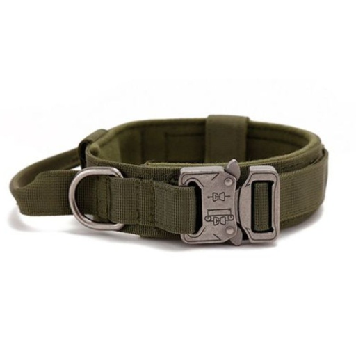 Wonder Dog Collar Tactico Reforzado y Asa Verde Talla L